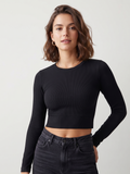 Polera Negra Elasticada Talla L