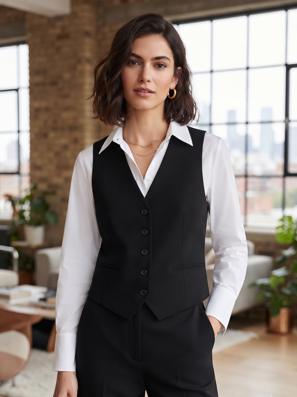 Chaleco Gilet de Vestir Zara Talla L