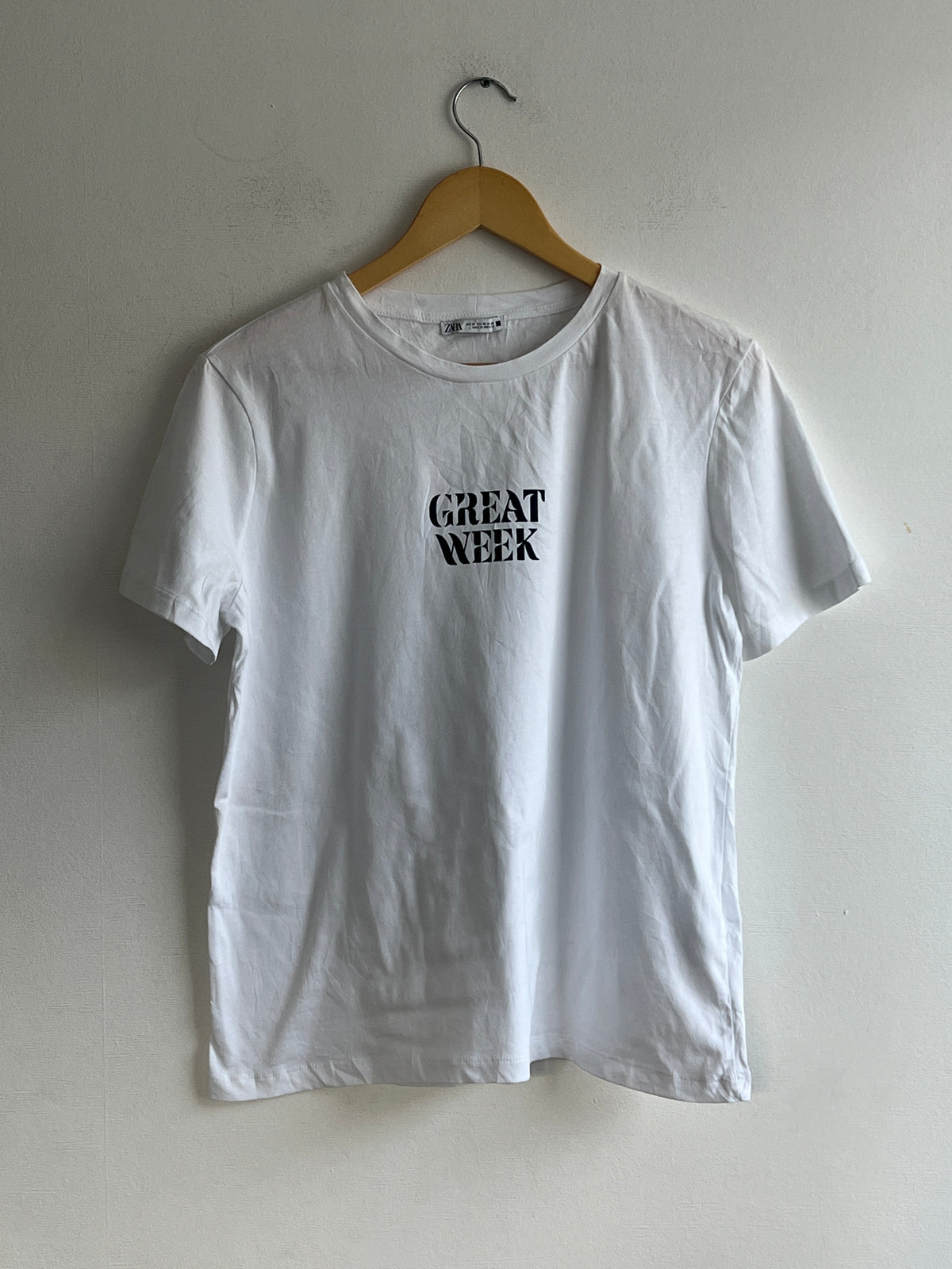 Polera Blanca Zara Talla M/overzise