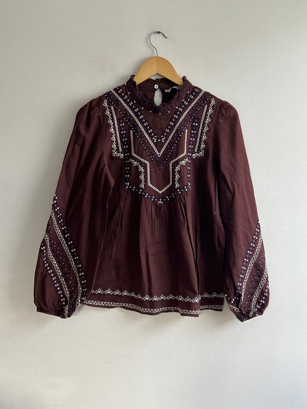 Blusa Bordada Zara Talla S