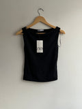 Polera Negra sin mangas Zara Talla M (NUEVA)