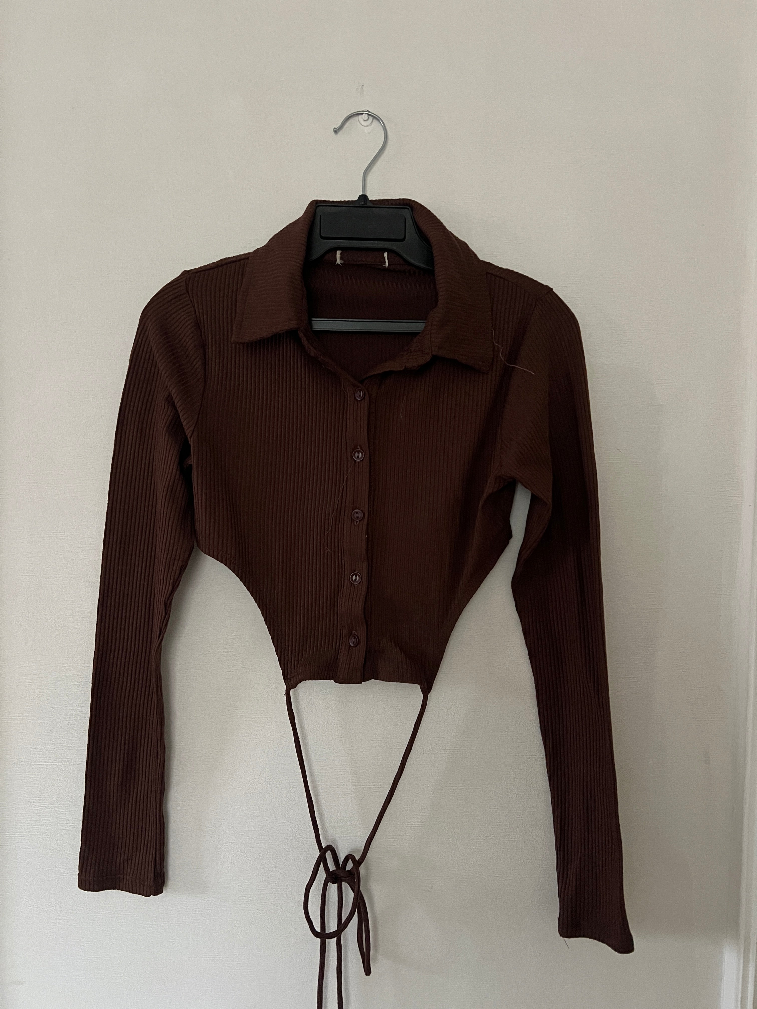 Polera Crop Marrón Talla S