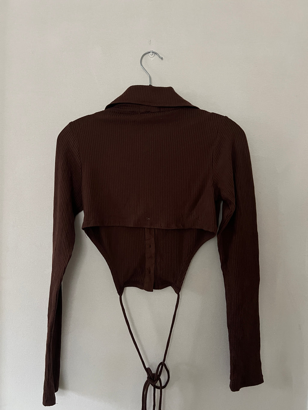 Polera Crop Marrón Talla S