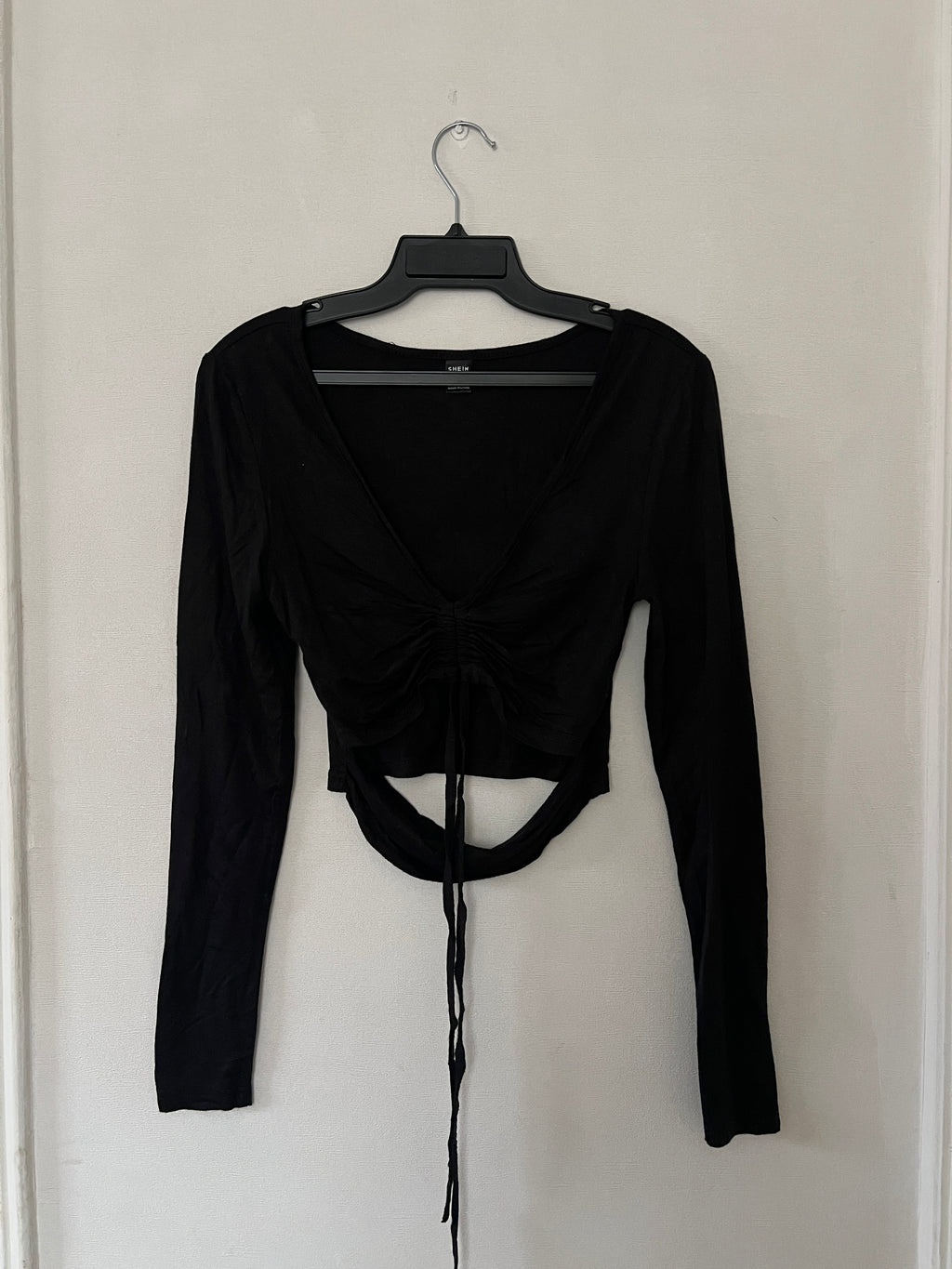 Polera Negra Crop Talla M