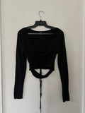 Polera Negra Crop Talla M