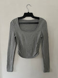 Polera Crop Gris Talla S/M